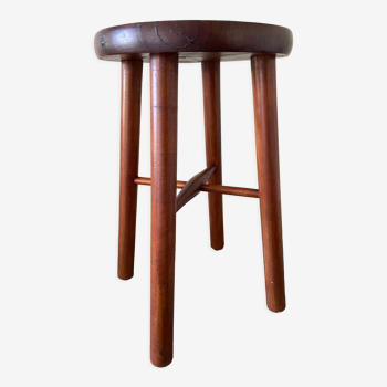 Varnished wooden stool