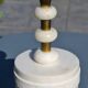 Lamp in white alabaster and brass