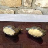 Pair of ducks brass paperweight