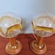 Pair of wooden and blown glass lamps, Honsel Leuchten, 1970s