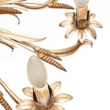 Pair of 12-burner wheat sheaf chandeliers by Hans Kogl