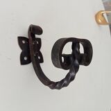 Pair of antique wrought iron coat hooks