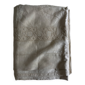 Drap de trousseau en fil de lin broderie de Nabeul de soie ancien-neuf