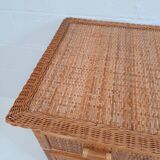 Commode en rotin et osier
