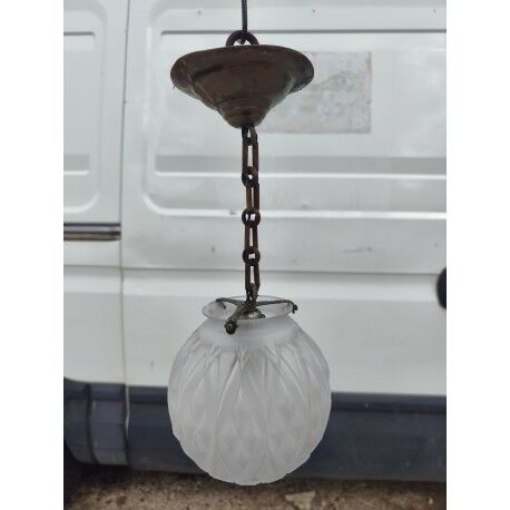 Art Deco pendant light in opalescent glass
