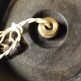 metal lamp with golden brass base