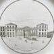 Antique fine earthenware plate "Palais Bourbon" Creil, early 19th century