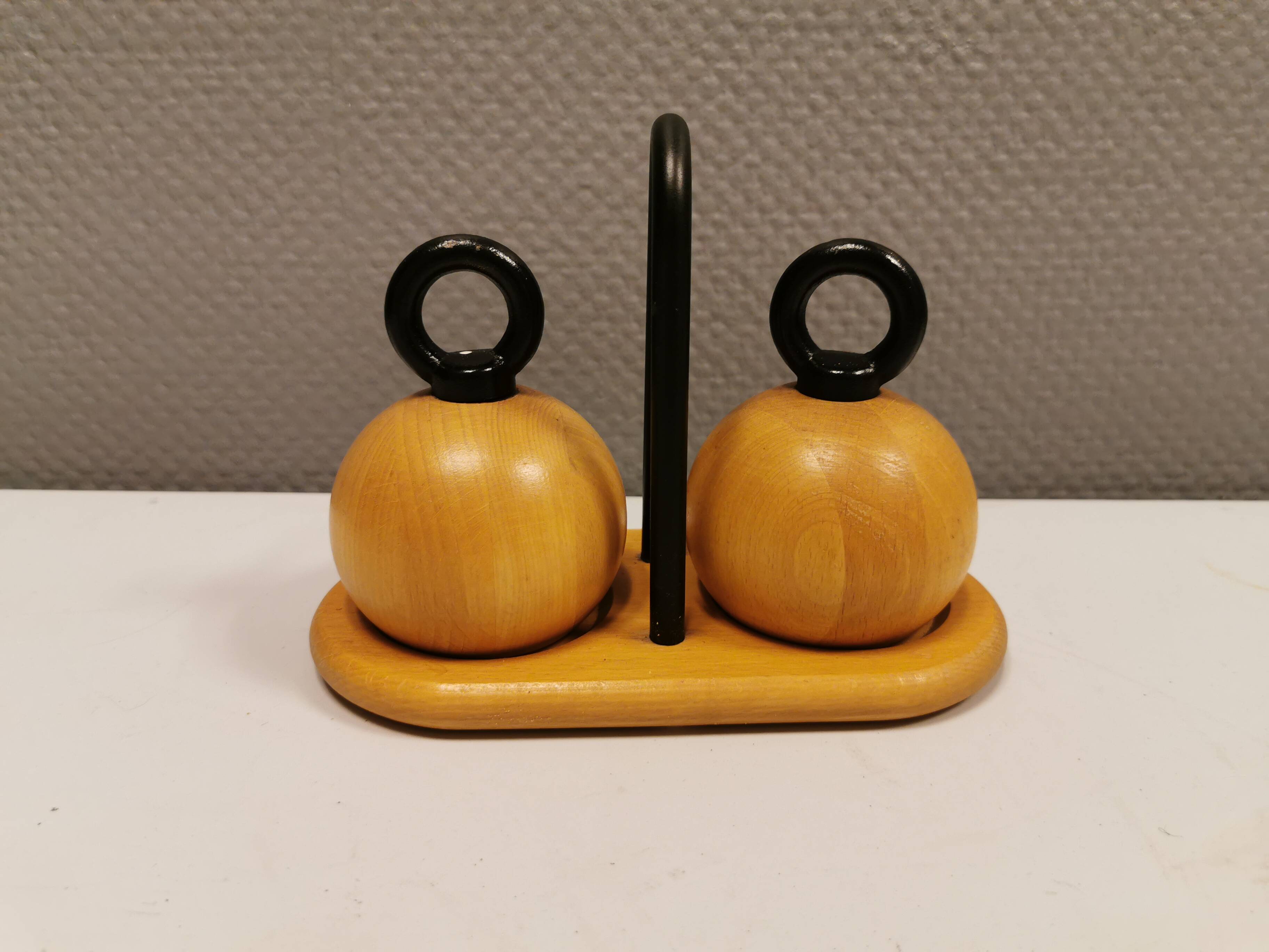Pepper and salt mills designed by C Jörgensen for Bodum Denmark. late 20th century.