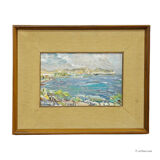 Oil painting by Alexander Michael of a coastal landscape in Moreira, Spain 1986.