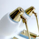 Pair of vintage table or bedside lamps, brass and glass, 50s 60s