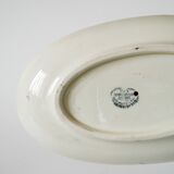 Sauce boat in Salins Iron Earth, "Guirlandes" model, textured version, early 20th century