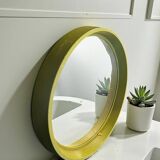Miroir mural rond vintage vert citron