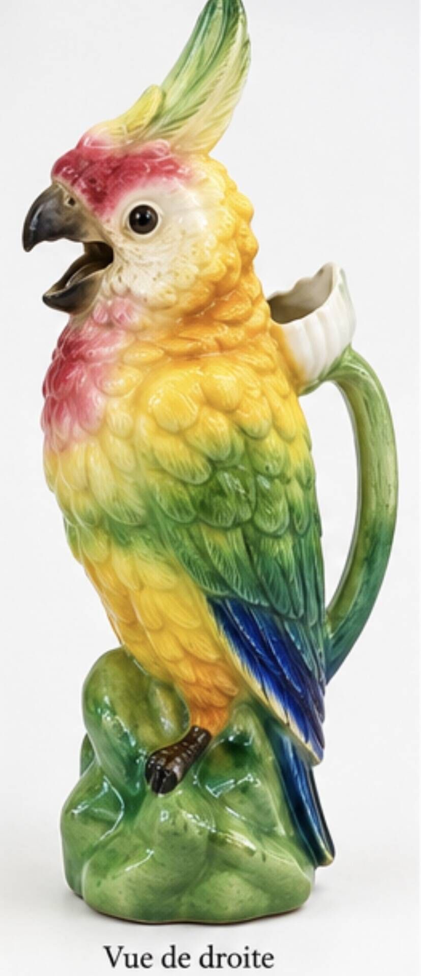 Pair of vintage ceramic cockatoo parrots – 40 cm