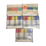 set of 15 old tea towels new in linen and cotton