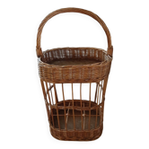 Vintage rattan bottle basket