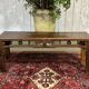 Table basse chinoise en teck et orme des années 80