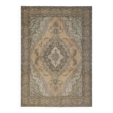 Tapis en laine persan fait main vintage des années 1970, orange, 276x386.