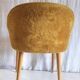 Vintage chair in wood and old gold fur - 50s/60s