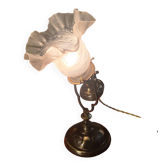 tilting lamp (boat) bronze and brass 30x14 lace tulip music holder