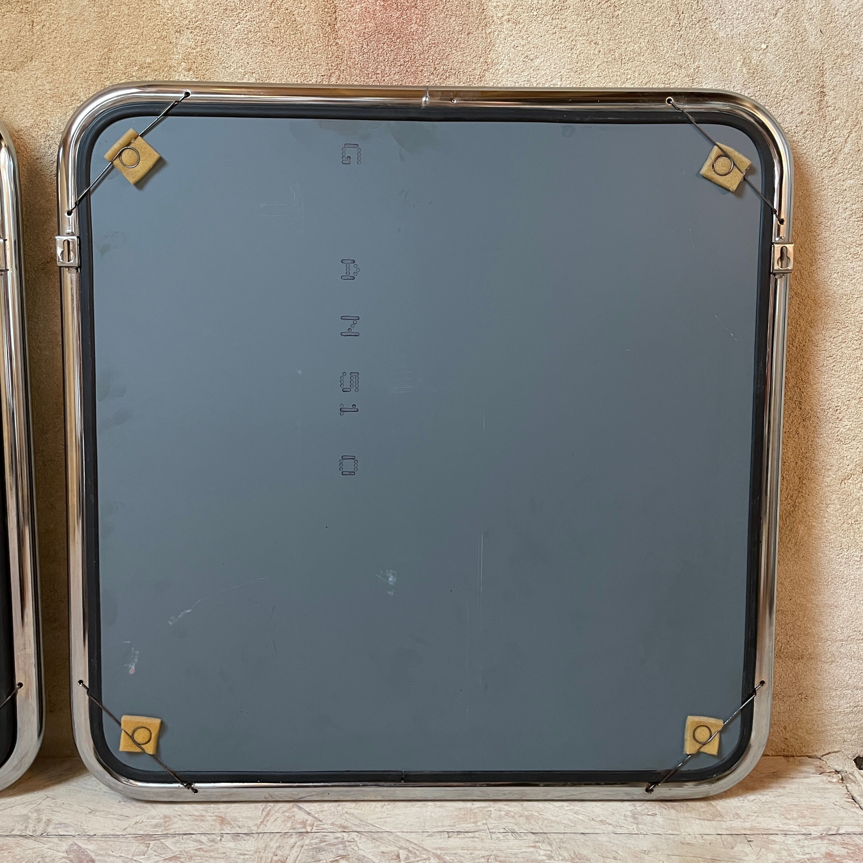Pair of chrome tube mirrors