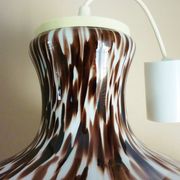 Pendant light in white opal glass with black speckles, 1960s/1970s