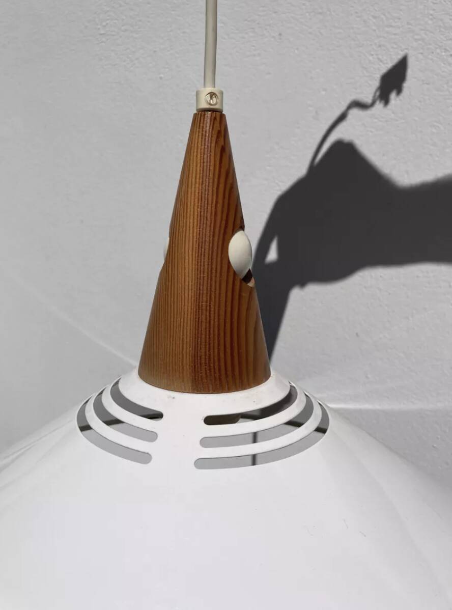 Scandinavian white metal pendant light