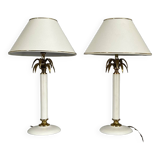 Pair of white ceramic lamps 1970