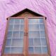 Vitrine pour miniature style chalet en bois vintage mural