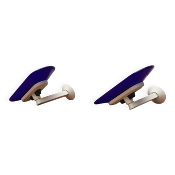 White vintage wall sconces Jill by Perry King, S. Miranda, G. Arnaldi for Arteluce, set of 2.