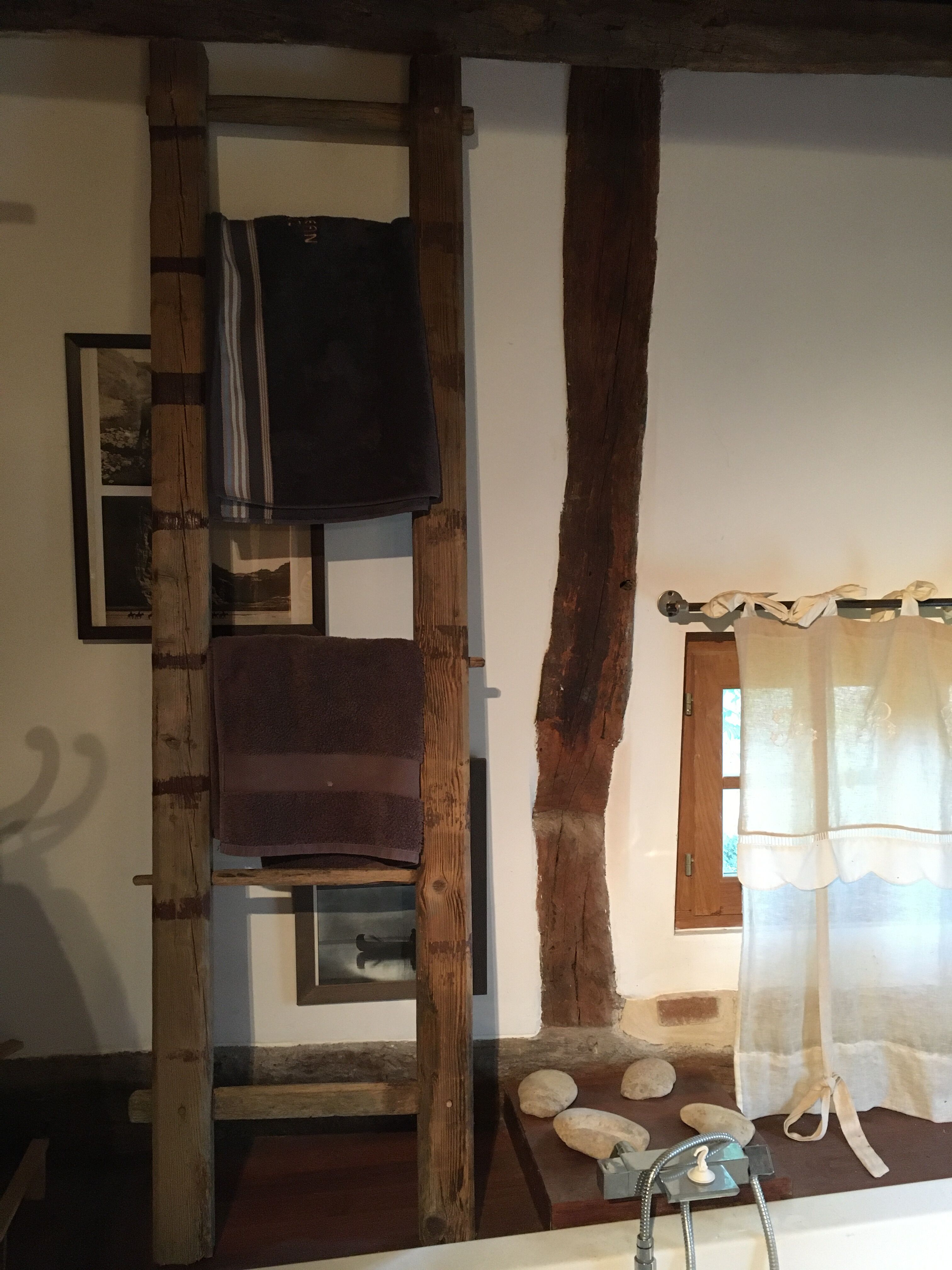 Raw wood farm ladder