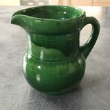 Pichet in vintage in terre cuite varnished shades of green