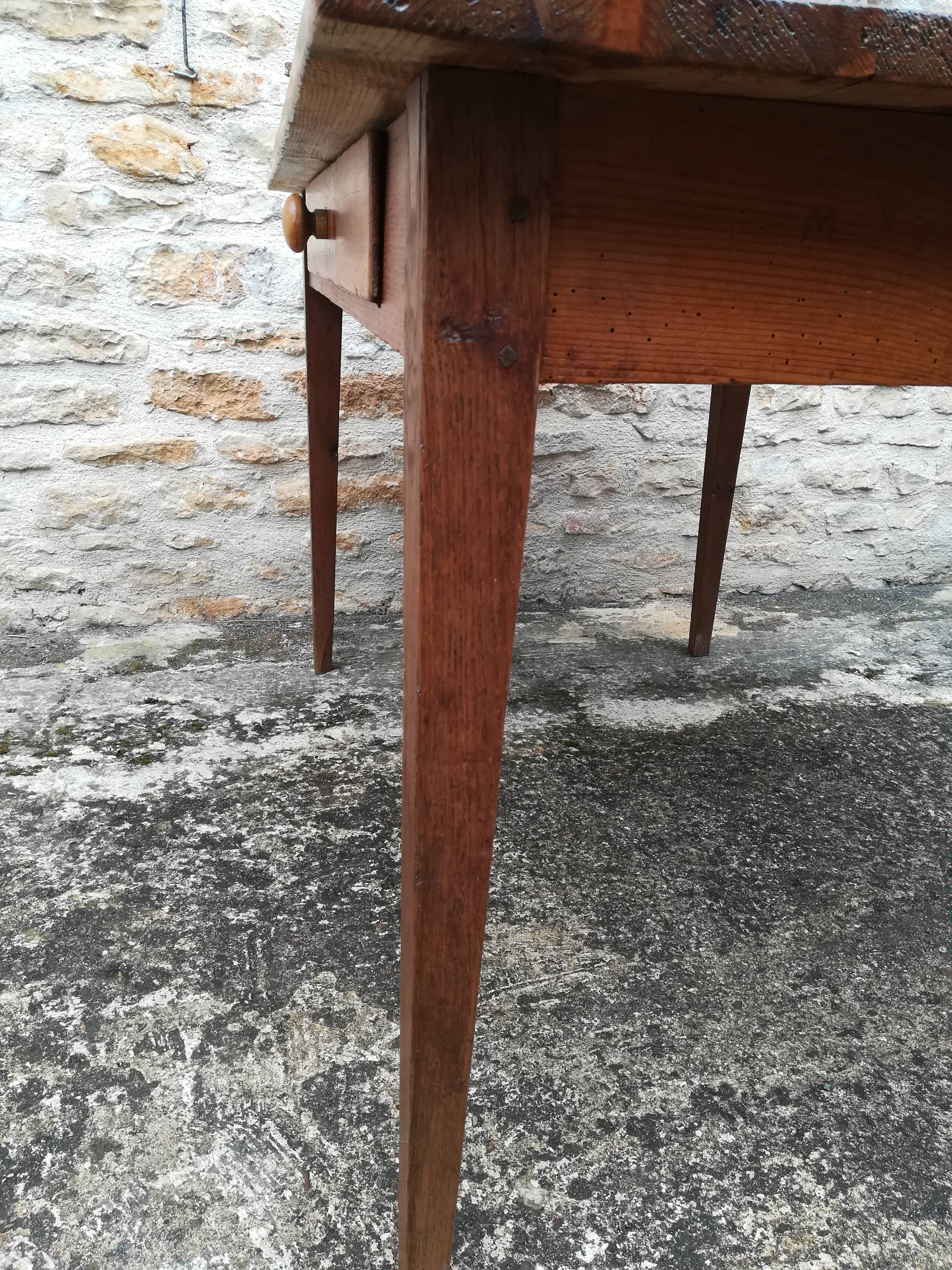 Farm table with drawer