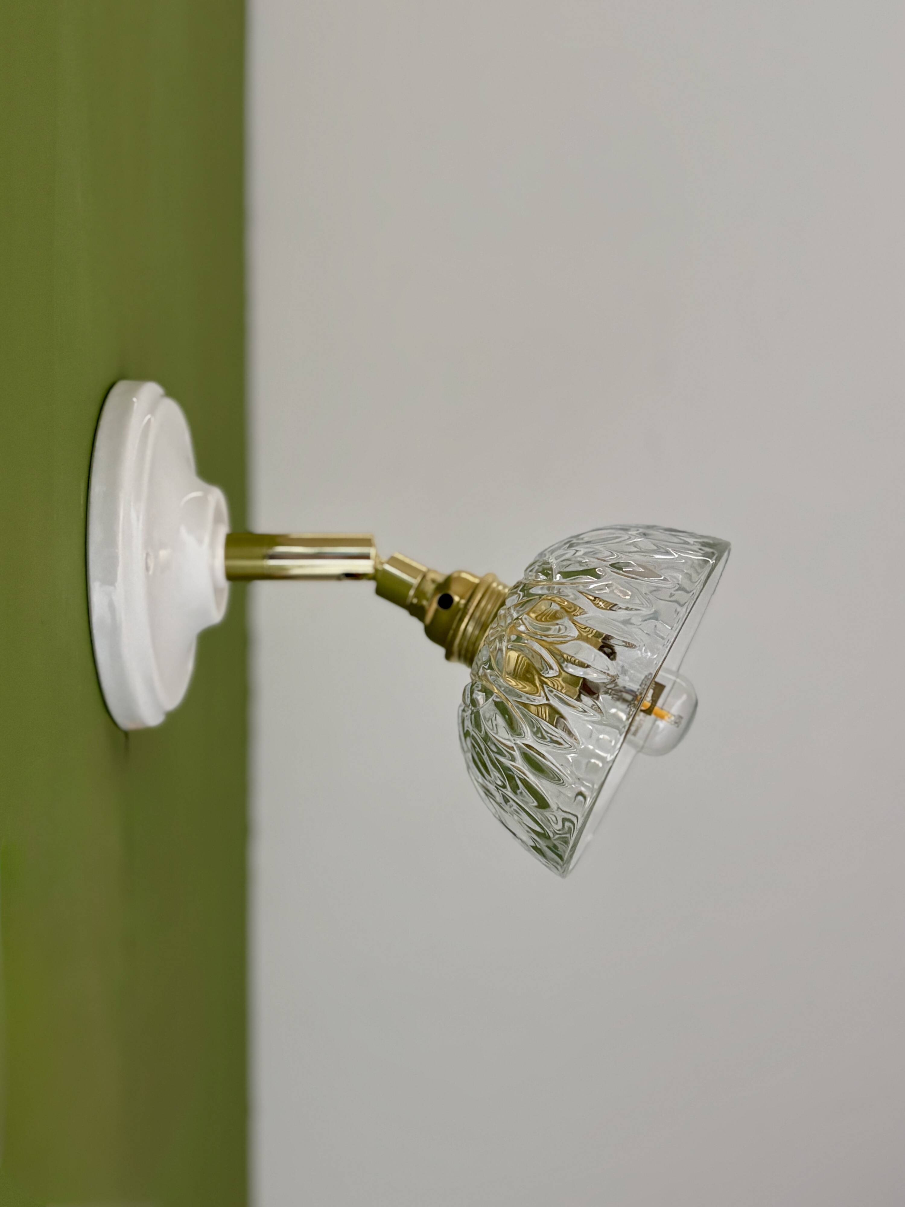 Vintage moulded glass lampshade - tableware collection -
