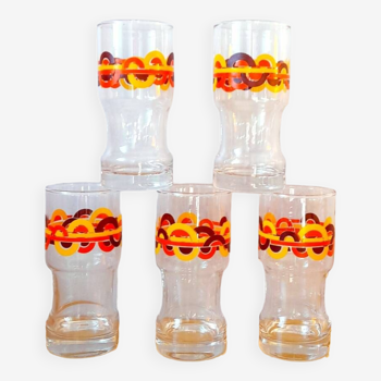 Set of 5 70s pop glasses