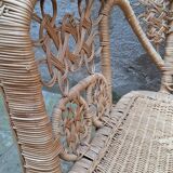 Ensemble de jardin en rotin Peacock banquette  et fauteuil