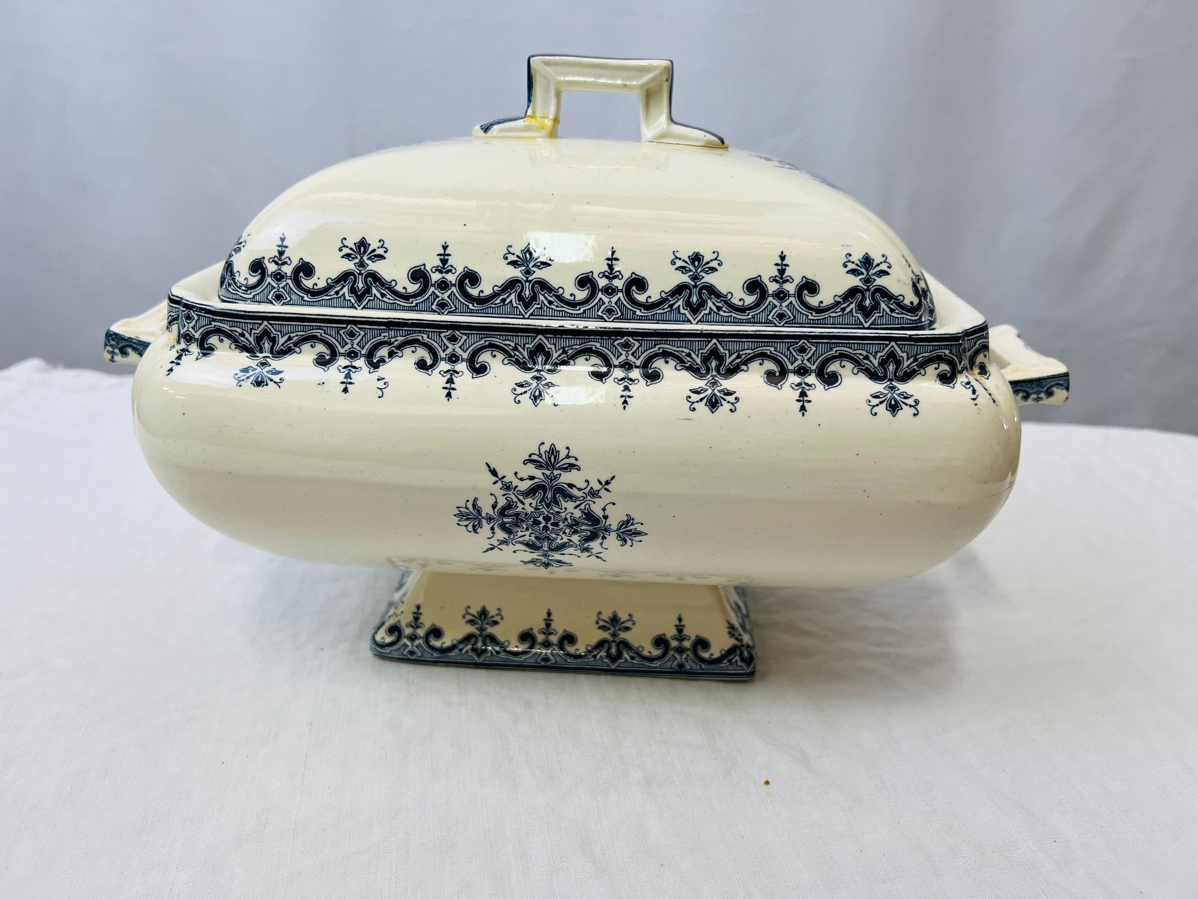 Soup tureen iron earthenware Clairefontaine