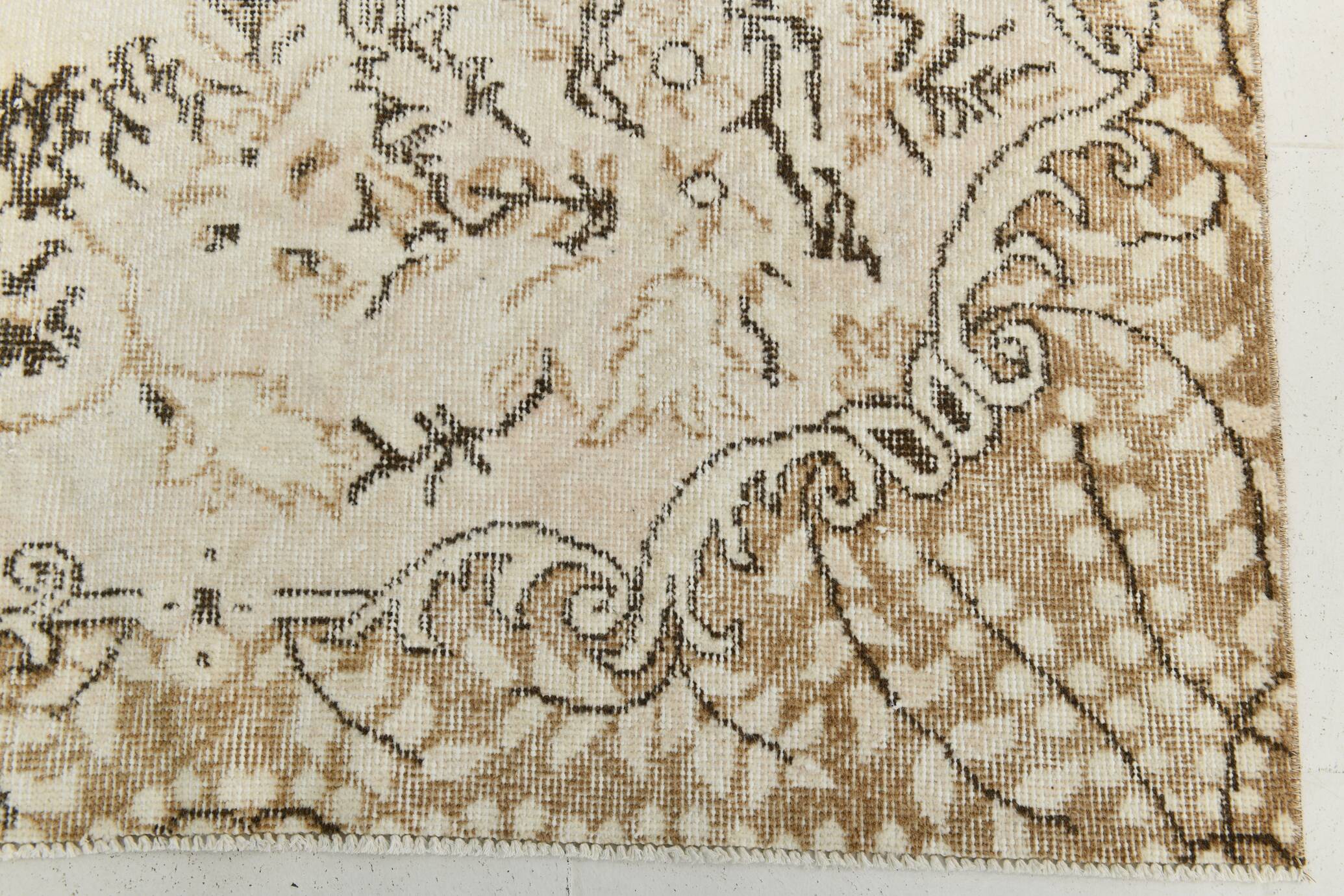 All-Over Floral Pattern Beige Brown Turkish Rug, 166x285Cm