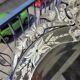 Antique round Venetian mirror in engraved glass