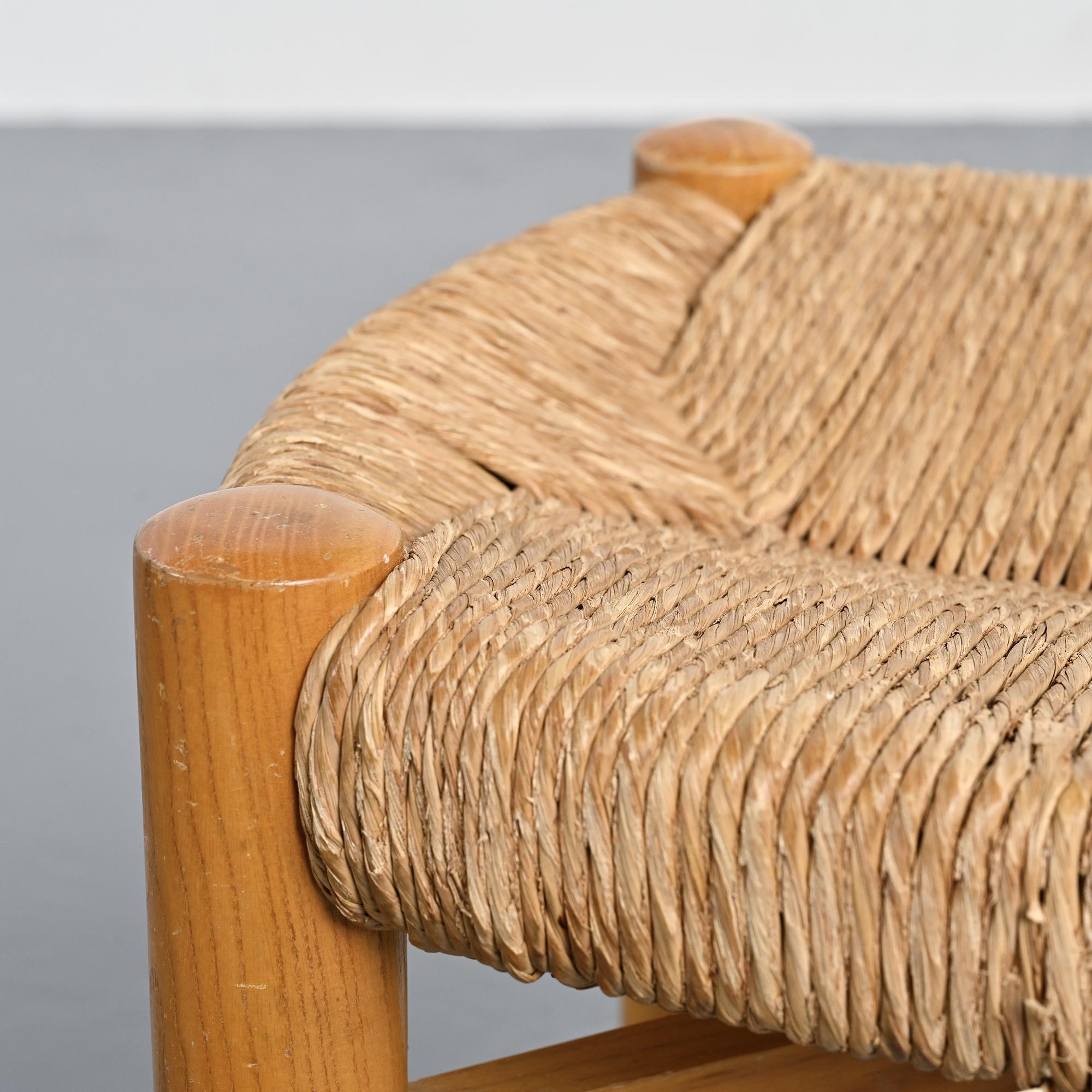 Early Méribel stool by Charlotte Perriand, circa 1955