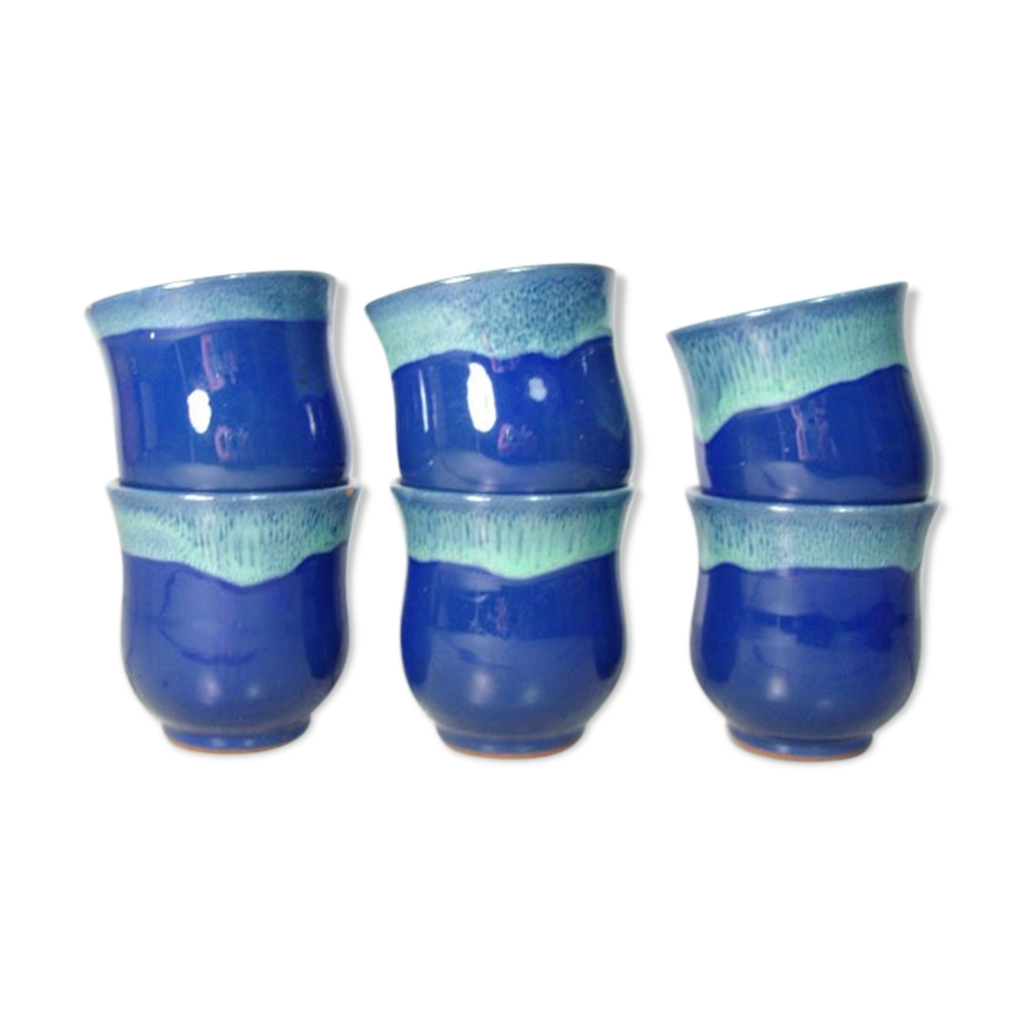 Set of 6 ceramic coffee cups