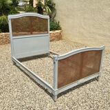 Lacquered bed and canné louis xvi style