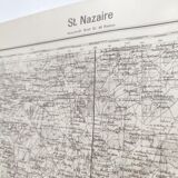 Old map St Nazaire Loire estuary 1940