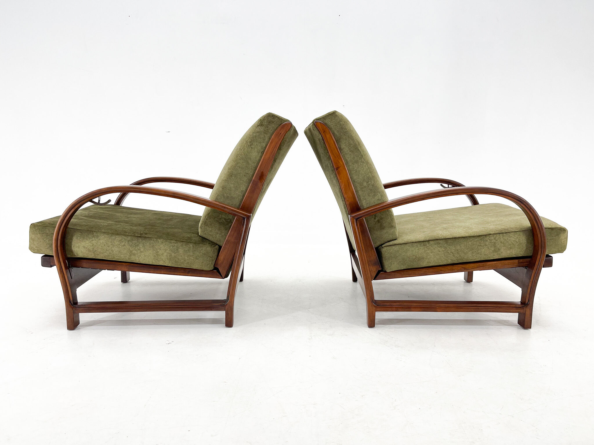 Pair of art deco adjustable armchairs 1930's