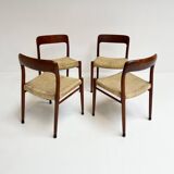Set of 4 Model 75 chairs by Niels O. Möller, 1950s