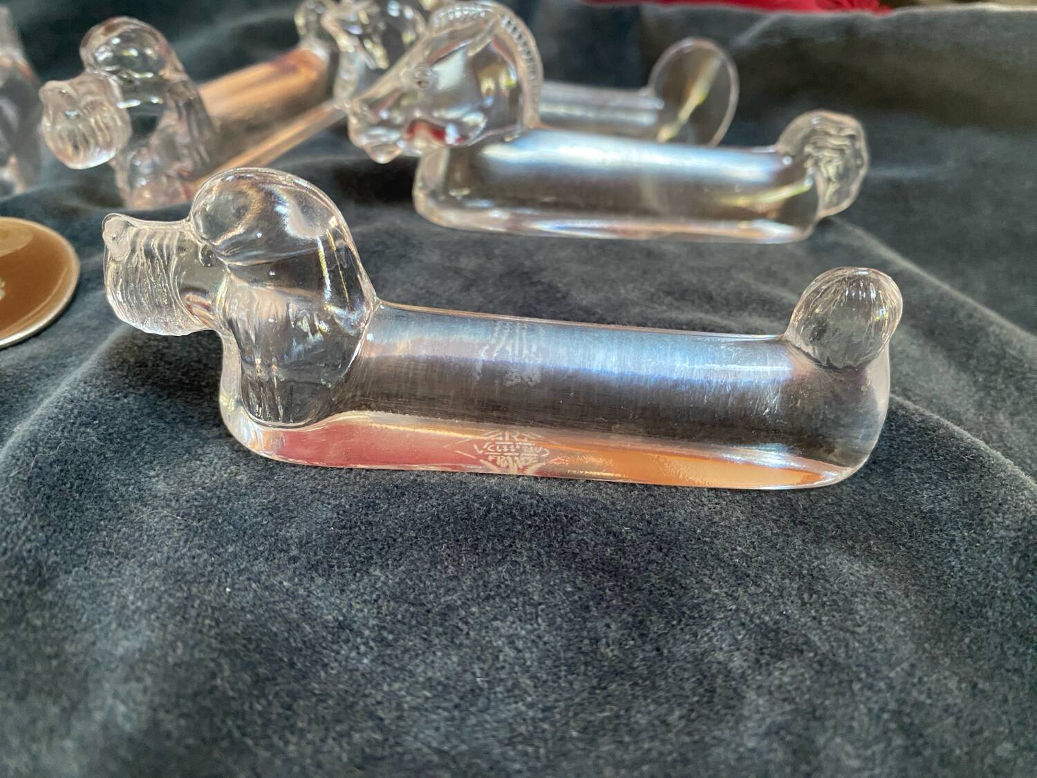 Set of 6 crystal knife rests Cristallerie Vannes