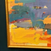 Original Oil on Canvas – “Abstract” by Ubaid Syed – Signed – Vintage & Framed – 53 × 43 cm (20.9" × 16.9")