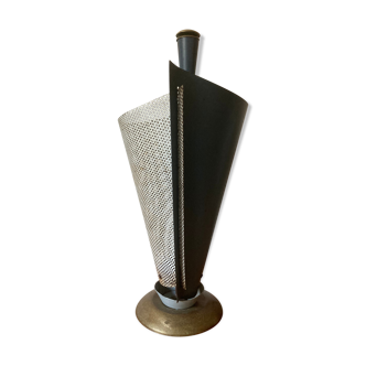 1950s perforated sheet metal and brass umbrella stand