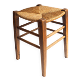 Old stool with straw seat