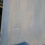 Canvas signed "blue houses"