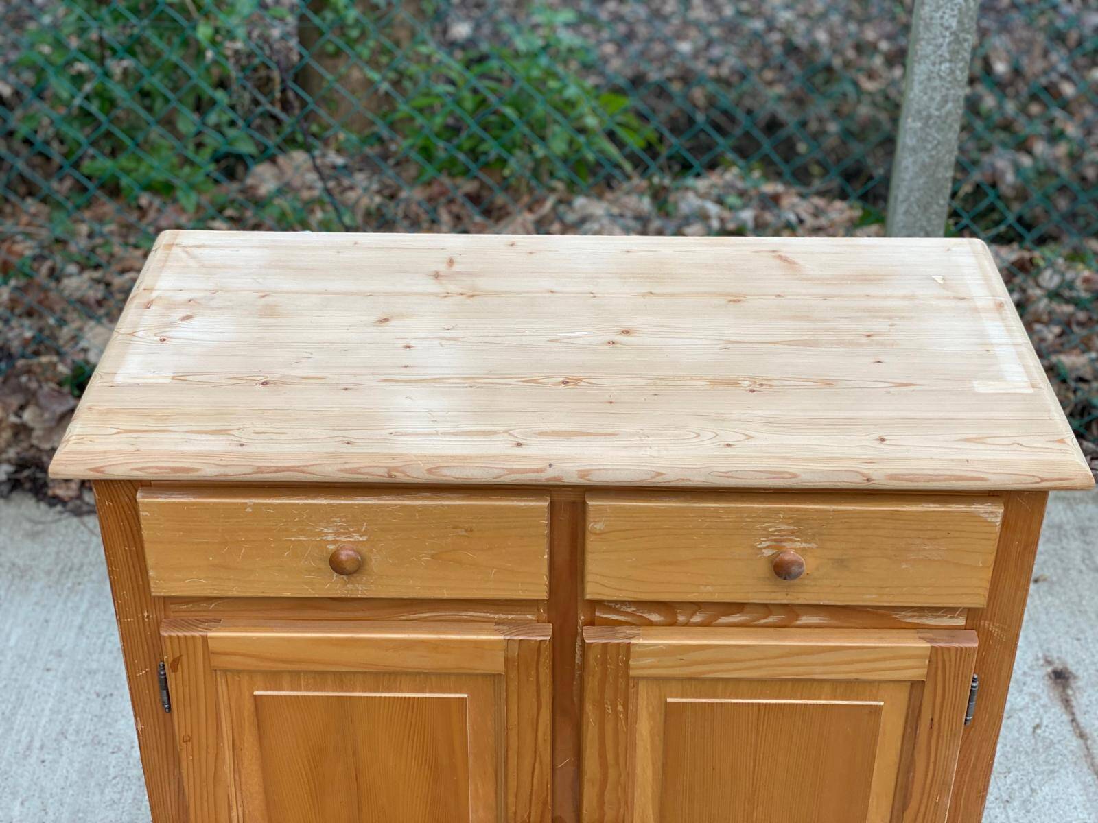 2-part solid wood buffet display cabinet kitchen storage cabinet 94cm